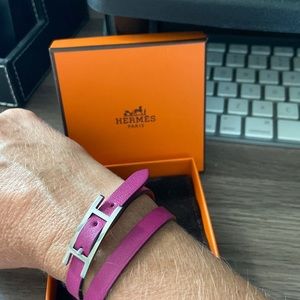 Hermes Behapi Simple Tour Leather Wrap Bracelet Size S